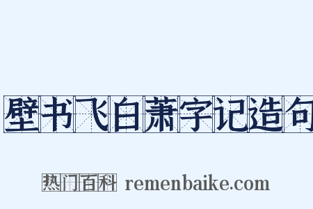 壁书飞白萧字记造句是什么意思的图片